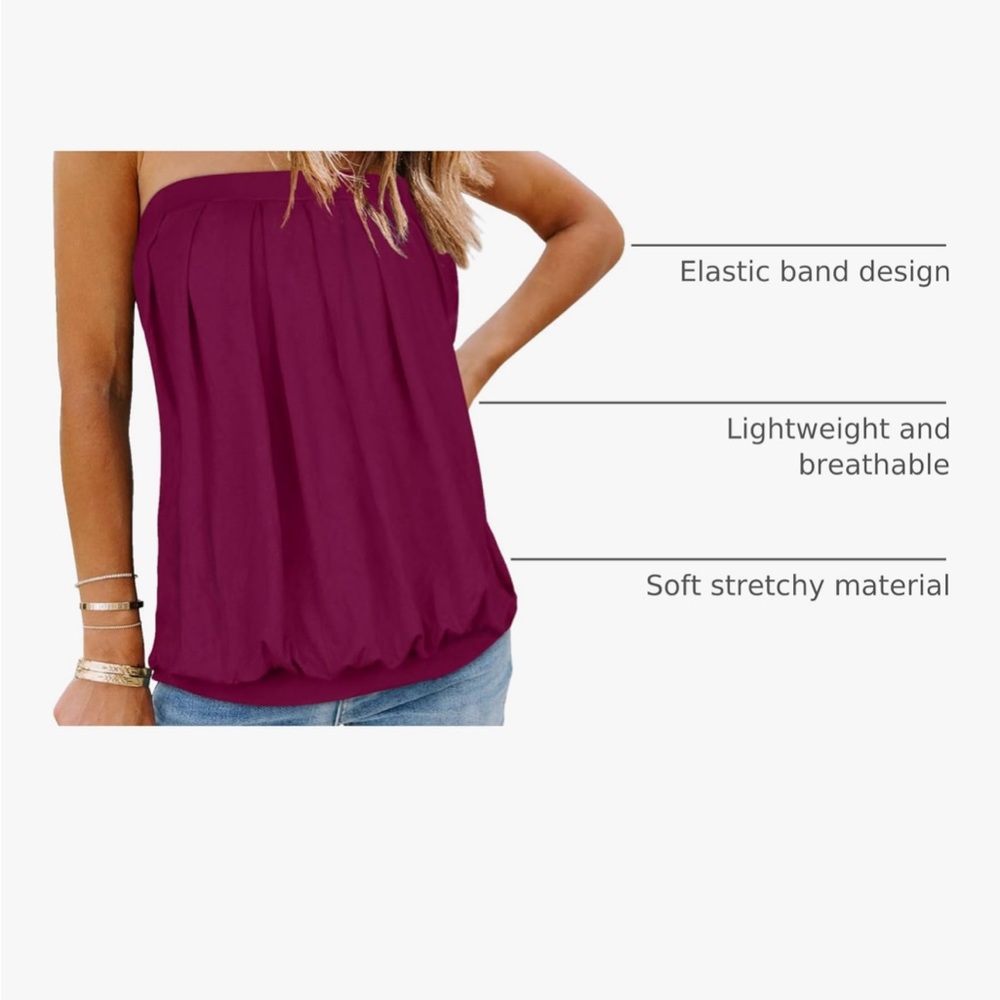 Purplelish red Strapless Top